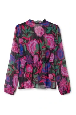 Another Sunday Pink Ruffle Front Floral Blouse -Outlet Mode Zyra Store D56708s7