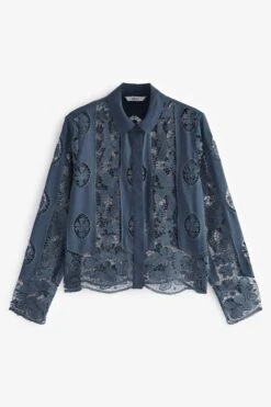Next Premium Occasion Collared Lace Long Sleeve Shirt -Outlet Mode Zyra Store D57284s5