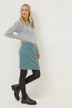 FatFace Green Jennie Ikat Skirt -Outlet Mode Zyra Store D57564s3
