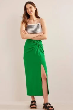 Boden Green Knot Detail Jersey Skirt -Outlet Mode Zyra Store D59997s3
