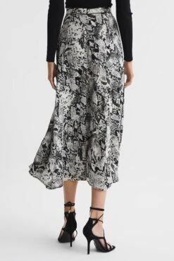 Reiss Katia Printed Slip Midi Skirt -Outlet Mode Zyra Store D60 336s5