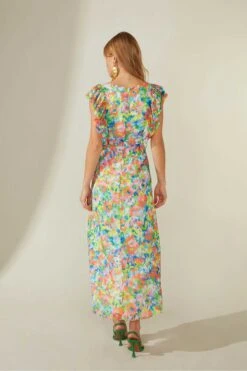 Ro&Zo Blue Elsie Ditsy Floral Frill Midi Dress -Outlet Mode Zyra Store D60091s6