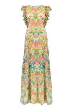 Ro&Zo Blue Elsie Ditsy Floral Frill Midi Dress -Outlet Mode Zyra Store D60091s7