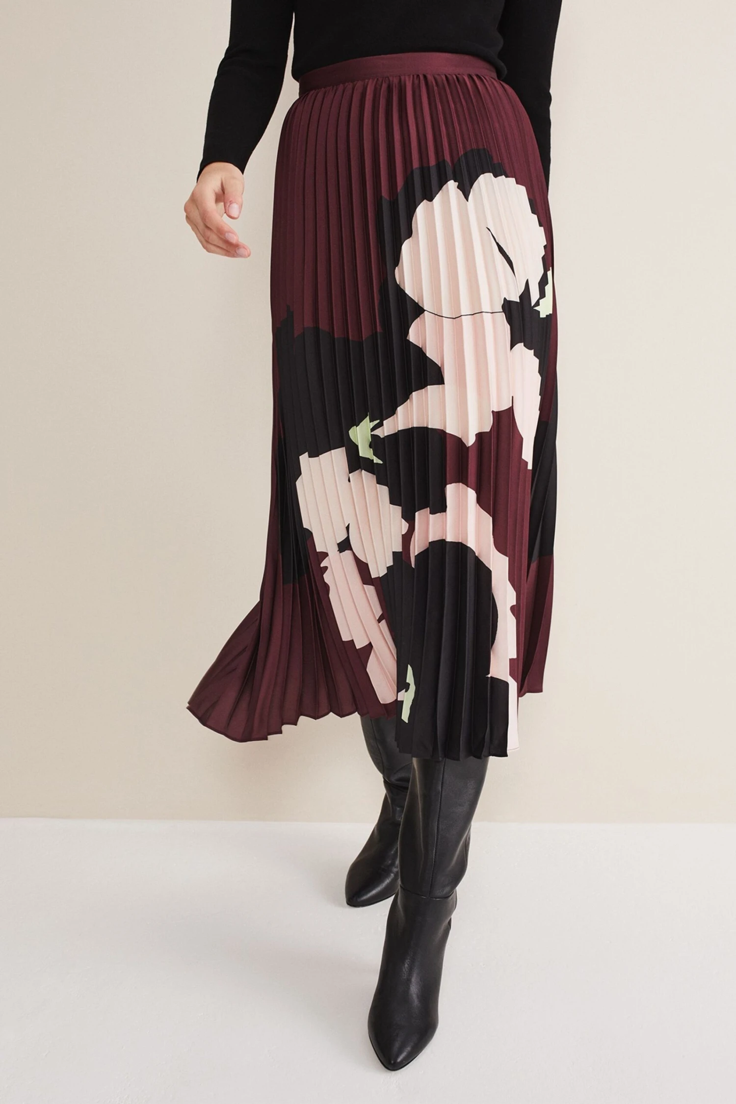 Phase Eight Purple Delanie Satin Pleated Skirt 8 Phase Eight Purple Delanie Satin Pleated Skirt - Image 6