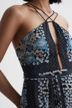 Reiss Aliana Floral Print Fitted Midi Dress -Outlet Mode Zyra Store D68 981s4