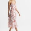 Reiss Pippa Floral Printed Midi Dress