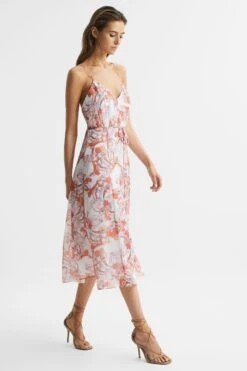Reiss Pippa Floral Printed Midi Dress