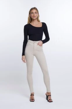 River Island Cream Ecru High Rise Skinny Jeans