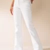 Next White Lift, Slim & Shape Slim Flared Jeans With Gold Double Button Fastening -Outlet Mode Zyra Store D88758s