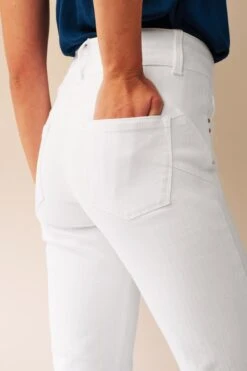 Next White Lift, Slim & Shape Slim Flared Jeans With Gold Double Button Fastening -Outlet Mode Zyra Store D88758s5