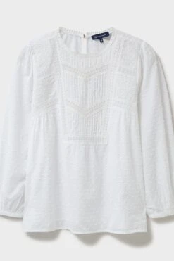 Crew Clothing Company White Cotton Blouse -Outlet Mode Zyra Store D89415s4