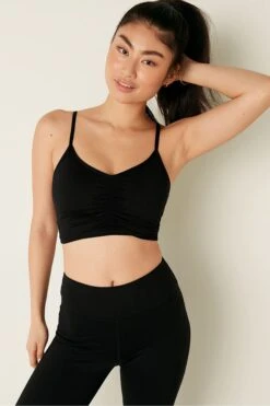 Victoria's Secret PINK Ruched Lightly Lined Low Impact Sports Bra