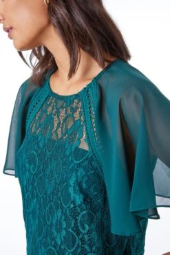 Roman Lace Chiffon Sleeve Shell Top -Outlet Mode Zyra Store K24322s2