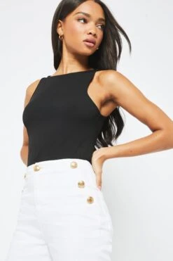 Lipsy Military Button Detail Crop Jeans -Outlet Mode Zyra Store K31581s4