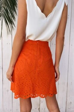 Love & Roses Broderie Pocket Scallop Hem Mini Skirt -Outlet Mode Zyra Store K34722s3