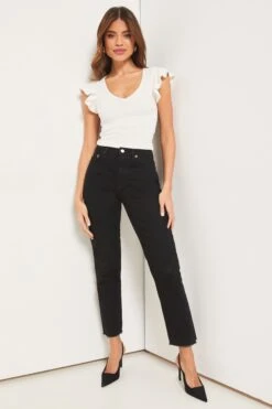 Lipsy V Neck Flutter Sleeve Knitted Top 8 Lipsy V Neck Flutter Sleeve Knitted Top -Outlet Mode Zyra Store K35401s3