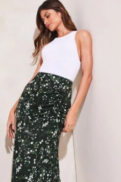 Lipsy Side Front Ruched Midi Skirt