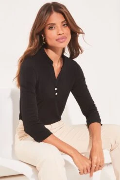 Lipsy Grandad Collar Blouse -Outlet Mode Zyra Store K38461s4