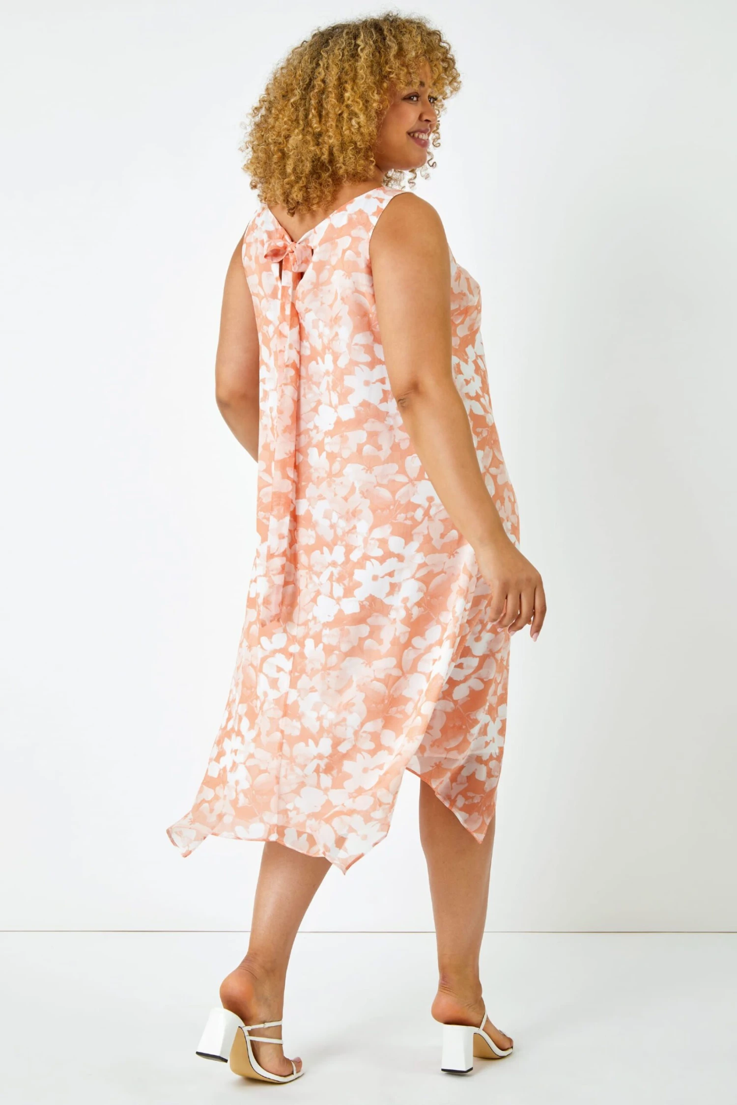 Roman Curve Floral Hanky Hem Chiffon Dress 5 Roman Curve Floral Hanky Hem Chiffon Dress - Image 3