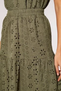 Apricot Broderie Anglaise Tiered Midi Skirt 8 Apricot Broderie Anglaise Tiered Midi Skirt -Outlet Mode Zyra Store K46114s3