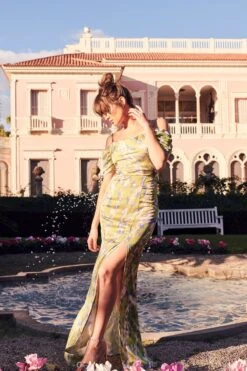 Quiz Marble Cowl Cold Shoulder Maxi Dress -Outlet Mode Zyra Store K51121s3