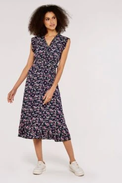 Apricot Garden Ditsy Print Midi Dress