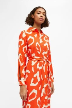 OBJECT Abstract Animal Print Midi Shirt Dress -Outlet Mode Zyra Store K55466s3