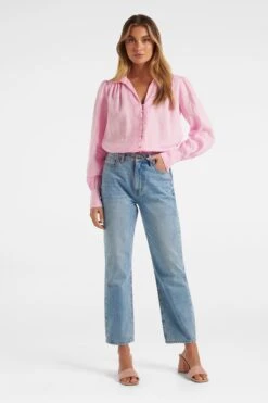 Forever New Ren Linen Button Through Blouse -Outlet Mode Zyra Store K60151s3