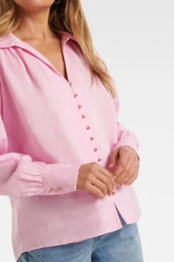 Forever New Ren Linen Button Through Blouse -Outlet Mode Zyra Store K60151s5