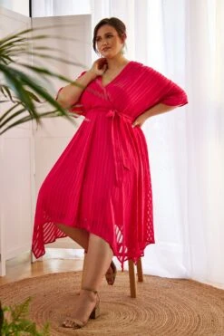 Apricot Stripe Tie Waist Hankyhem Dress -Outlet Mode Zyra Store K61166s4