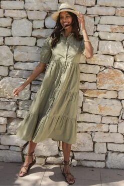 Threadbare Tiered Midi Shirt Dress -Outlet Mode Zyra Store K64977s3