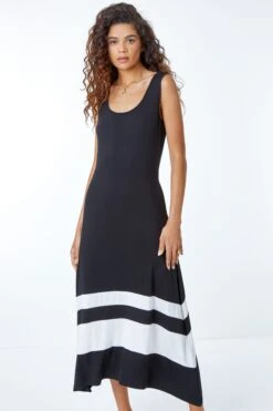 Roman Border Print Jersey Stretch Midi Dress -Outlet Mode Zyra Store L06517s4