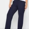 Yours Curve Bestseller Wide Leg Pull On Stretch Jersey Yoga Joggers