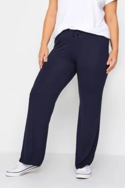 Yours Curve Bestseller Wide Leg Pull On Stretch Jersey Yoga Joggers