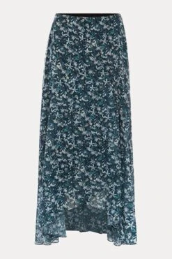 Phase Eight Blue Floral Drop Hem Skirt -Outlet Mode Zyra Store M42375s6