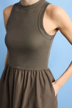 Next Ribbed Sleeveless Vest Poplin Mix Midi Cotton Blend Dress 10 Next Ribbed Sleeveless Vest Poplin Mix Midi Cotton Blend Dress -Outlet Mode Zyra Store M68 340s4