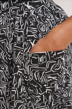 Simply Be Black Print Print Supersoft Jersey Pocket Midi Skirt -Outlet Mode Zyra Store M91 289s4