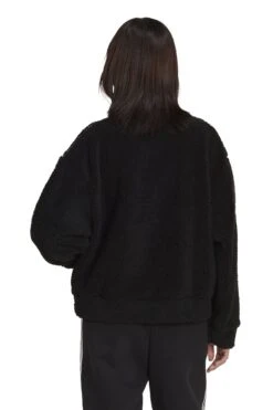 Adidas Originals Pink Blocked Faux Suede Half Zip Sweatshirt With Tape Detail -Outlet Mode Zyra Store M99446s3