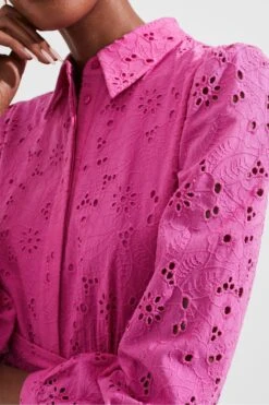 Hobbs Pink Briella Broderie Dress -Outlet Mode Zyra Store N42381s3