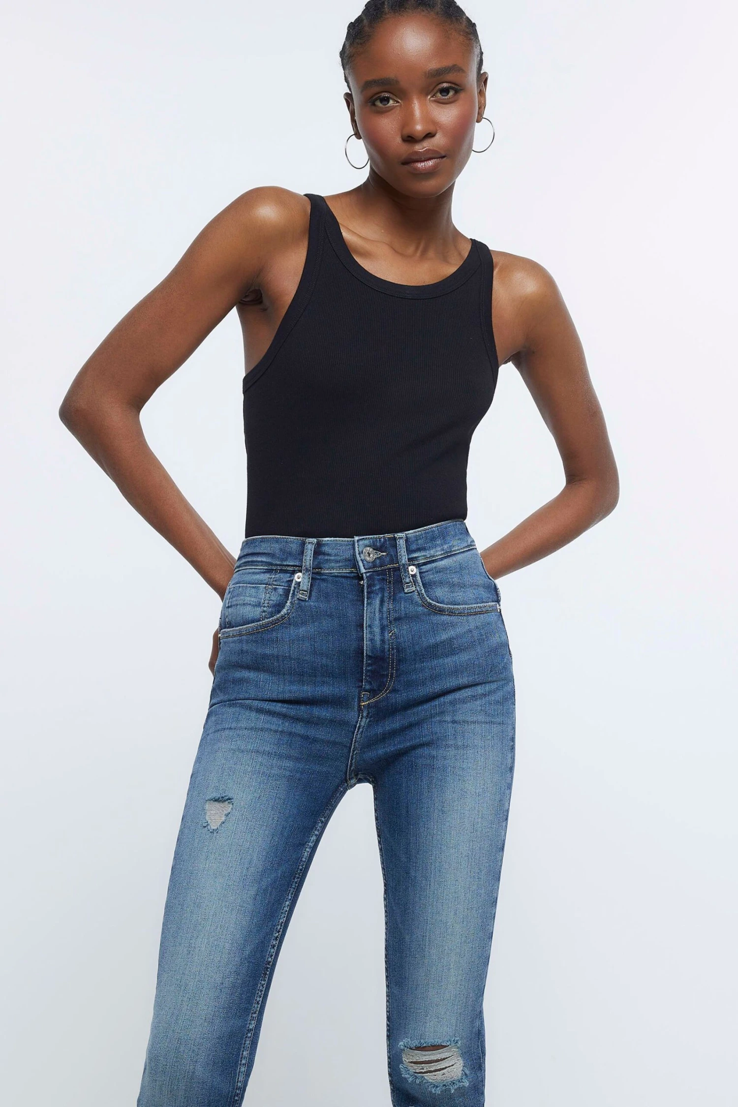 River Island Skinny Blue High Rise Sculpt Jeans 5 River Island Skinny Blue High Rise Sculpt Jeans - Image 3