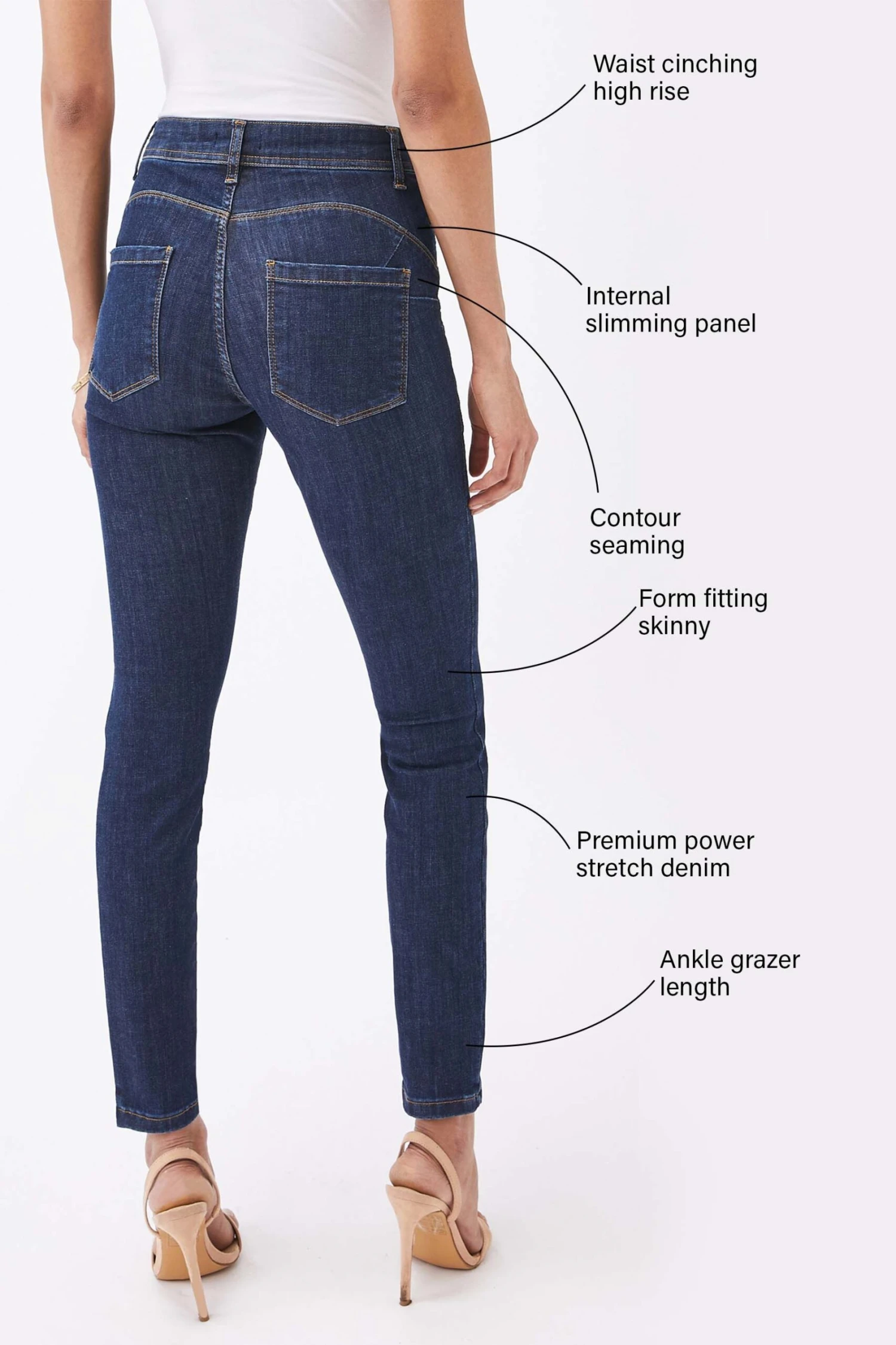Lipsy High Waist Sculpt, Shape And Slim Skinny Jean 6 Lipsy High Waist Sculpt, Shape And Slim Skinny Jean - Image 4