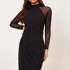 Lipsy Long Sleeve Asymmetrical Bodycon Dress -Outlet Mode Zyra Store P94 747s