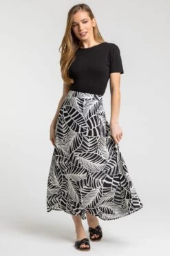 Roman Petite Floral Print A-Line Skirt 8 Roman Petite Floral Print A-Line Skirt -Outlet Mode Zyra Store P94844s3