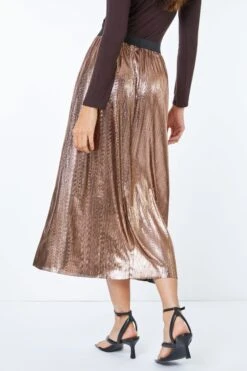 Roman Metallic Shimmer Stretch Midi Skirt -Outlet Mode Zyra Store Q29169s3