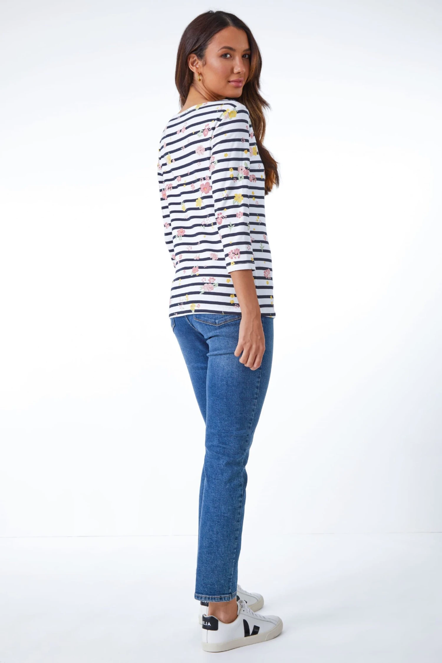 Roman Floral Stripe Print Top 5 Roman Floral Stripe Print Top - Image 3