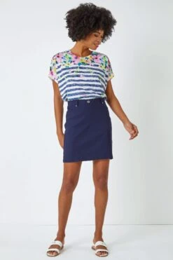 Roman Straight Stretch Skirt