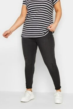 Yours Curve Grace Turn Up Ripped Jegging