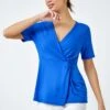 Roman Side Twist Wrap Top -Outlet Mode Zyra Store Q38441s