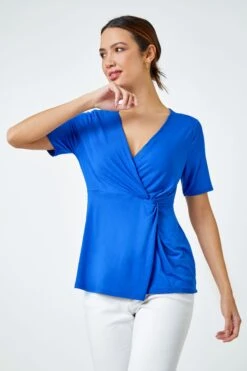 Roman Side Twist Wrap Top