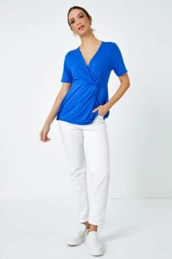 Roman Side Twist Wrap Top -Outlet Mode Zyra Store Q38441s4